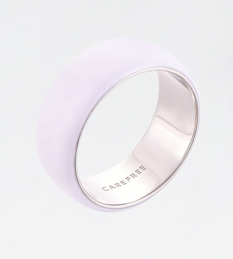White Thick Ring | Enamel Sterling Silver
