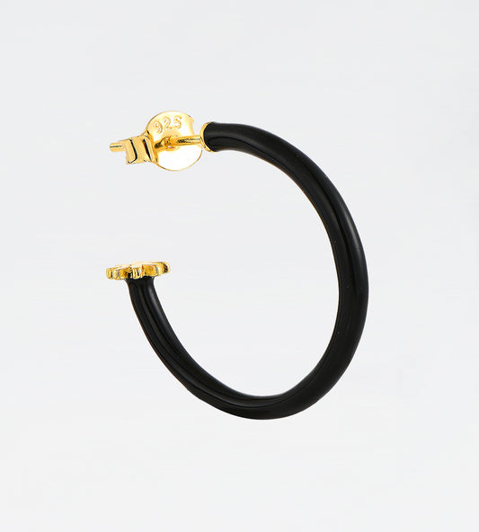 GOLD BLACK EARRING