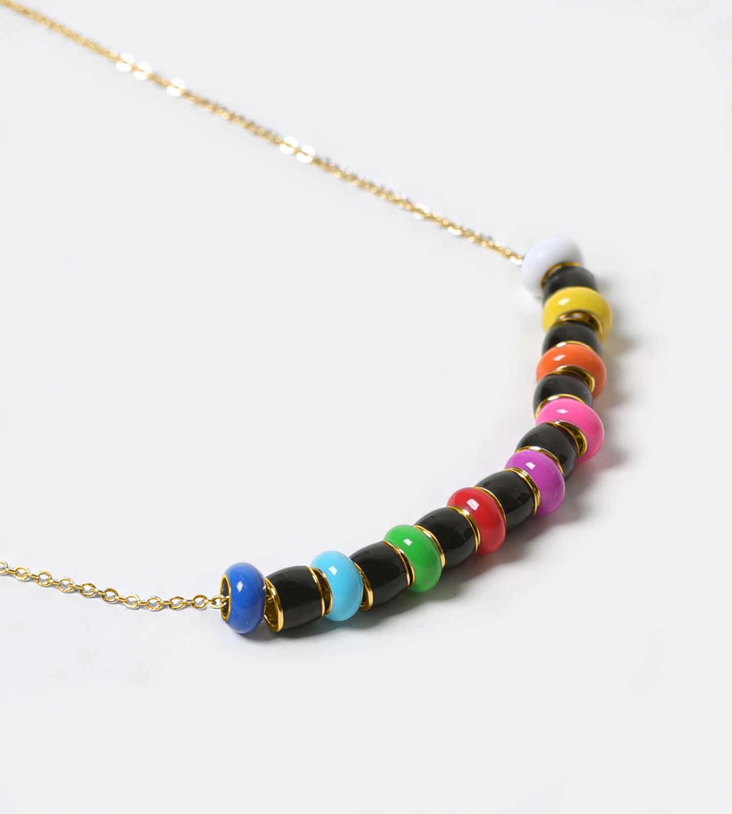 GOLD BLACK RAINBOW NECKLACE