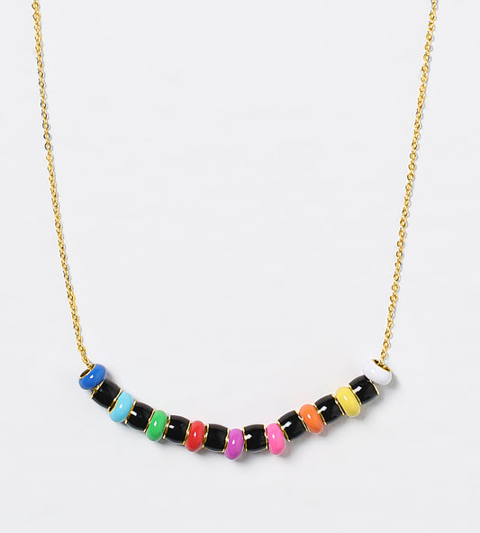 GOLD BLACK RAINBOW NECKLACE