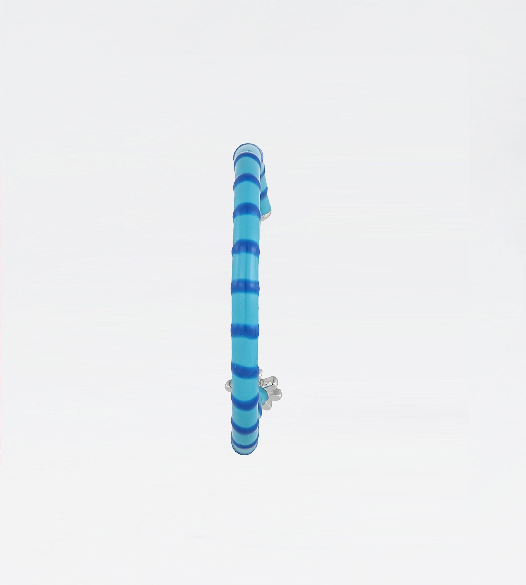 Celeste & Blue Freehand Striped Hoop Earring | Enamel Sterling Silver (Single)