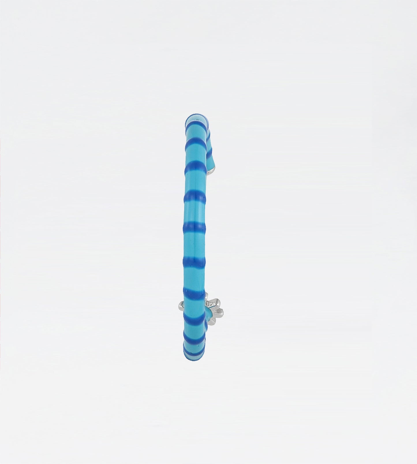 Celeste & Blue Freehand Striped Hoop Earring | Enamel Sterling Silver (Single)
