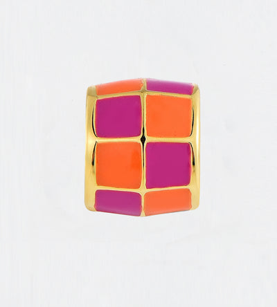 GOLD ORANGE & PURPLE CHECK CUBE