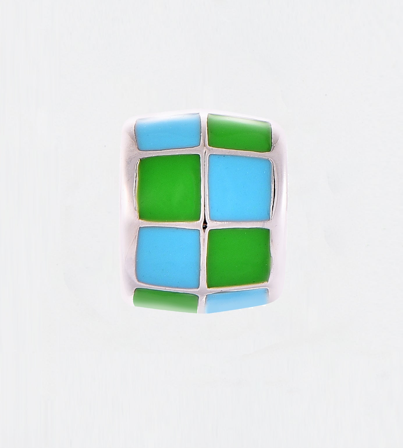 GREEN & CELESTE CHECK CUBE