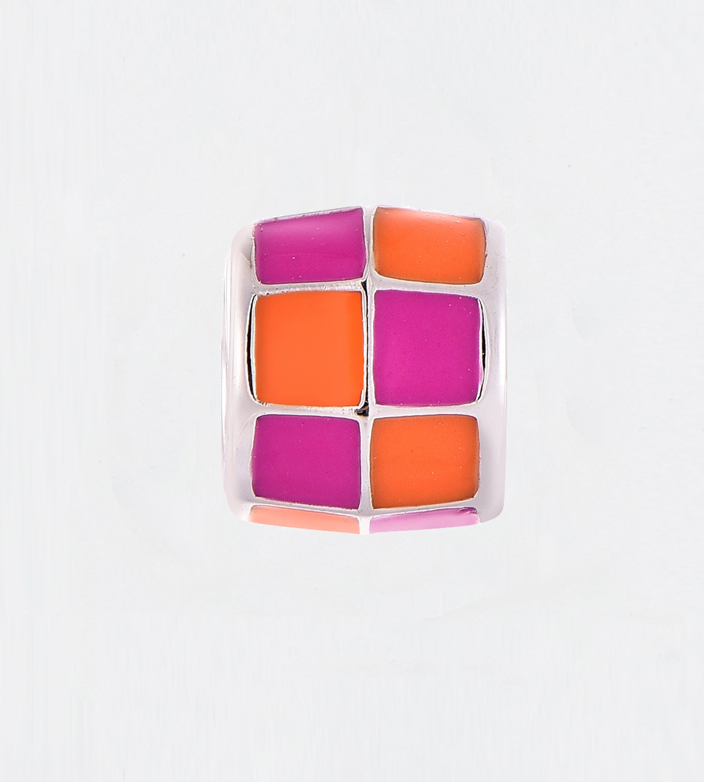 ORANGE & PURPLE CHECK CUBE