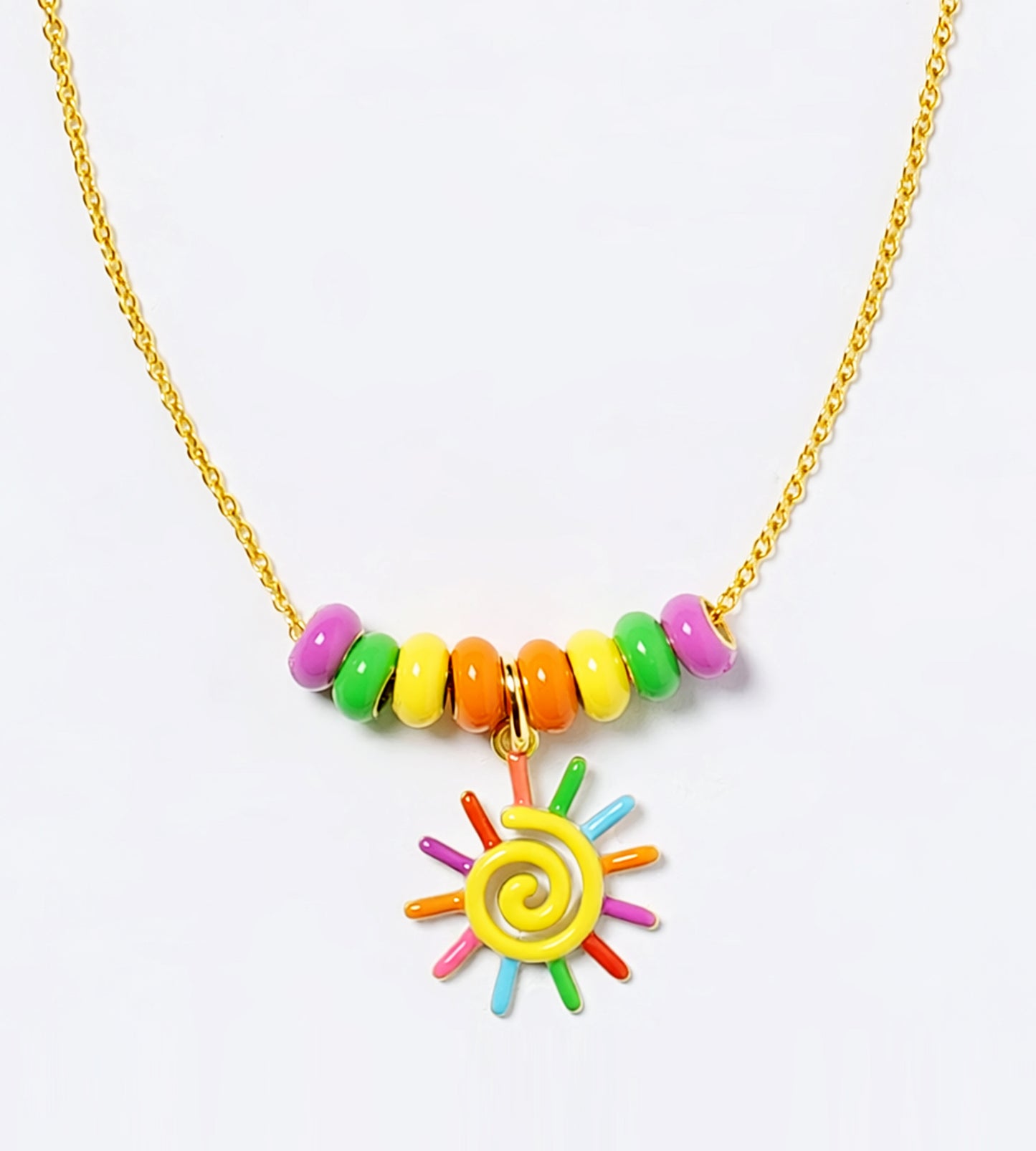 GOLD SUN RAYS LIKE STILTS NECKLACE
