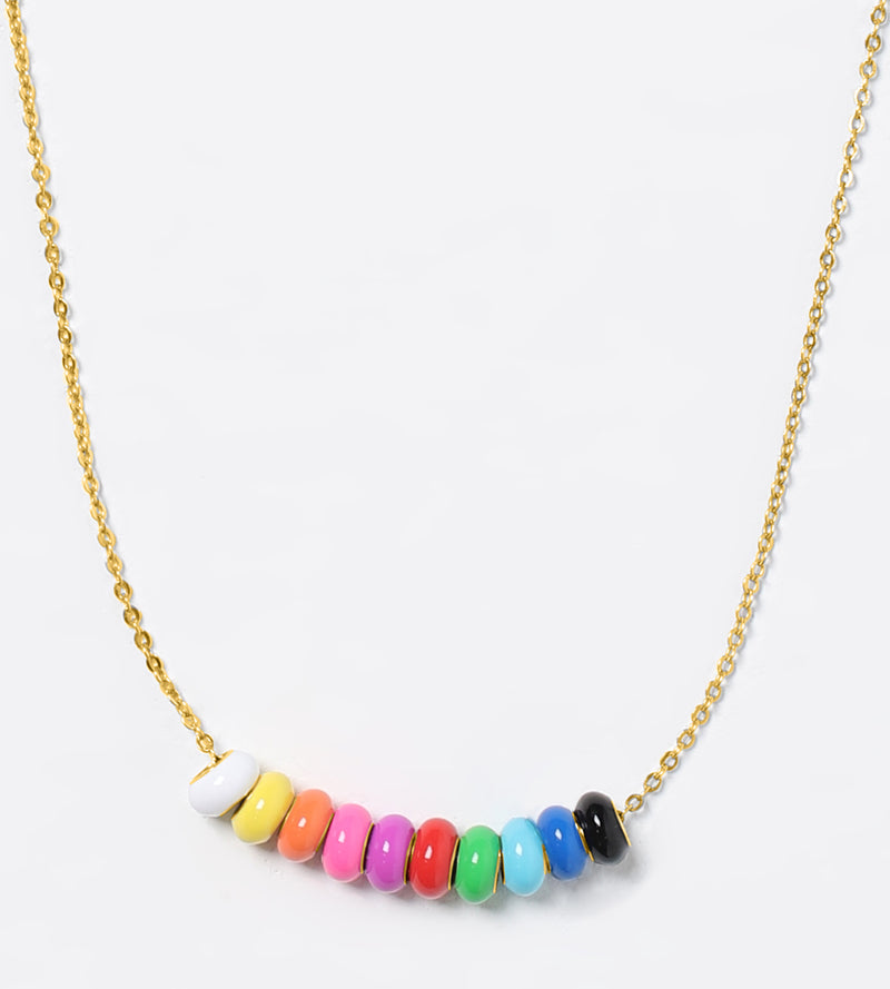 Full Game Beaded Necklace | Enamel 18k Gold-plated Sterling Silver