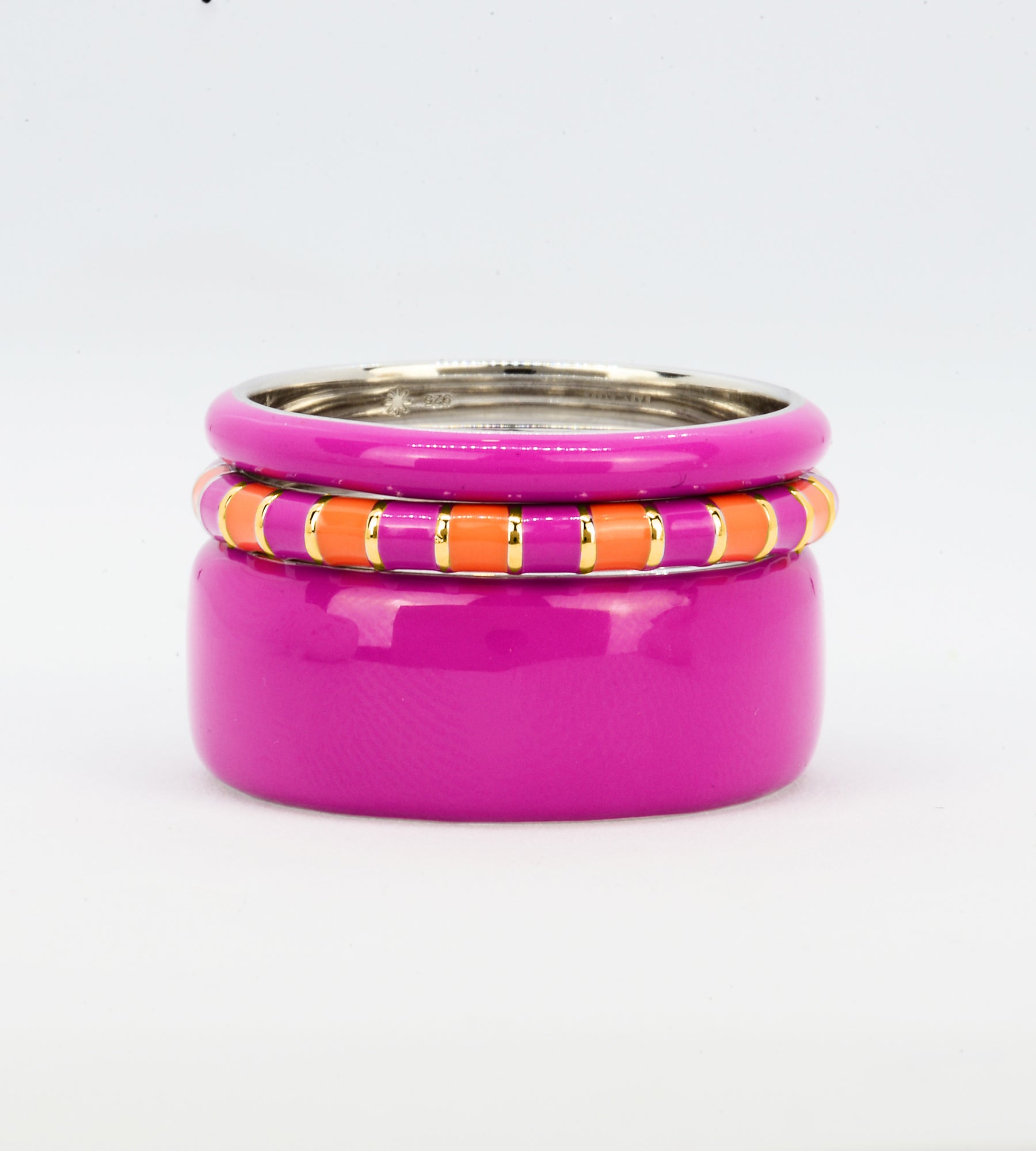 Laughing in the Purple Ring Stack | Enamel 18k Gold-plated Sterling Silver
