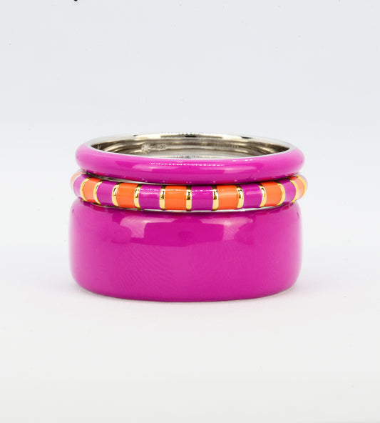 Laughing in the Purple Ring Stack | Enamel 18k Gold-plated Sterling Silver