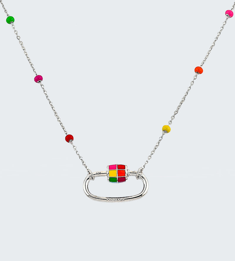 Mosaico Necklace with Enamel Dots | Sterling Silver