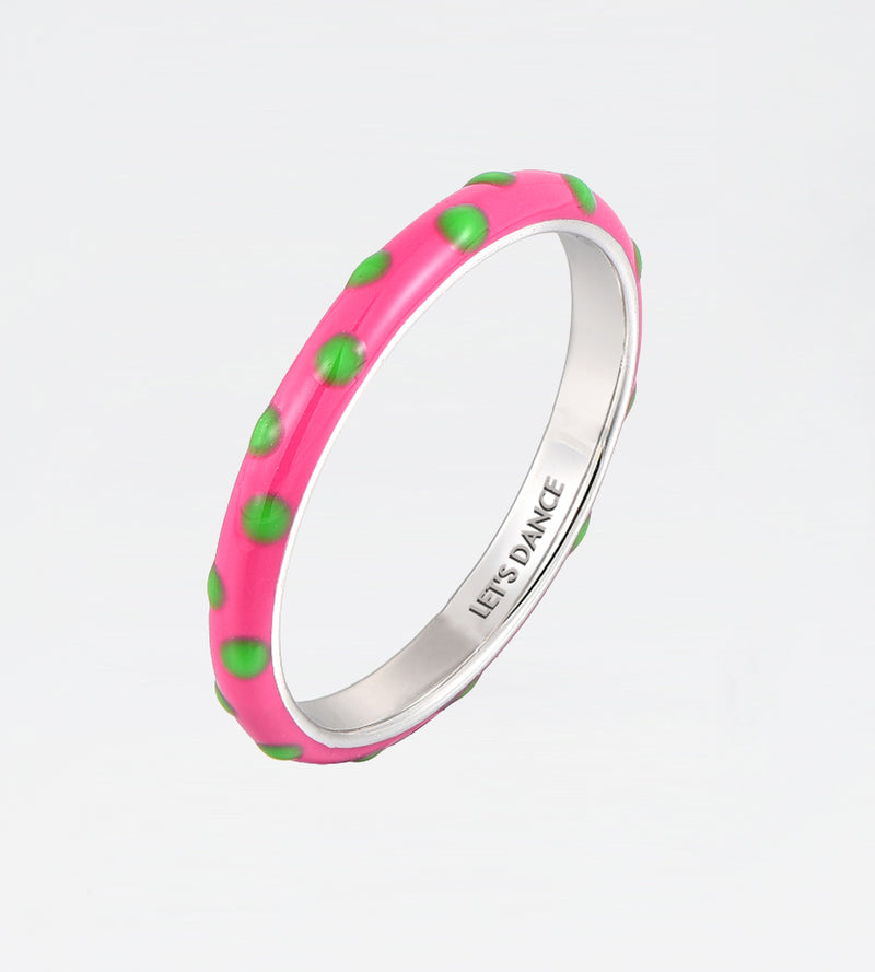 Polka Dot Watermelon Thin Ring | Enamel Sterling Silver