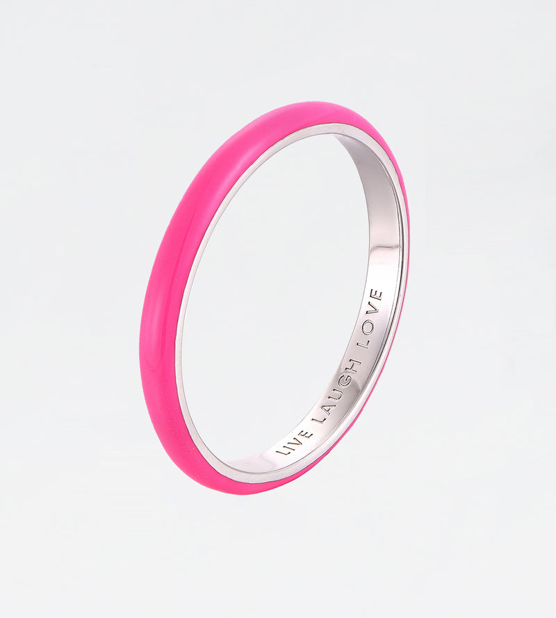 Pink Thin Ring | Enamel Sterling Silver