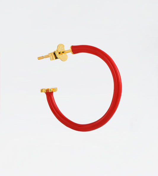 GOLD RED EARRING