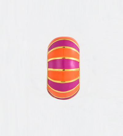 GOLD ORANGE & PURPLE STRIPED CAPSULE