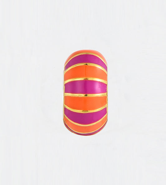 GOLD ORANGE & PURPLE STRIPED CAPSULE