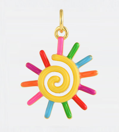 GOLD PAINTED SUN CHARM