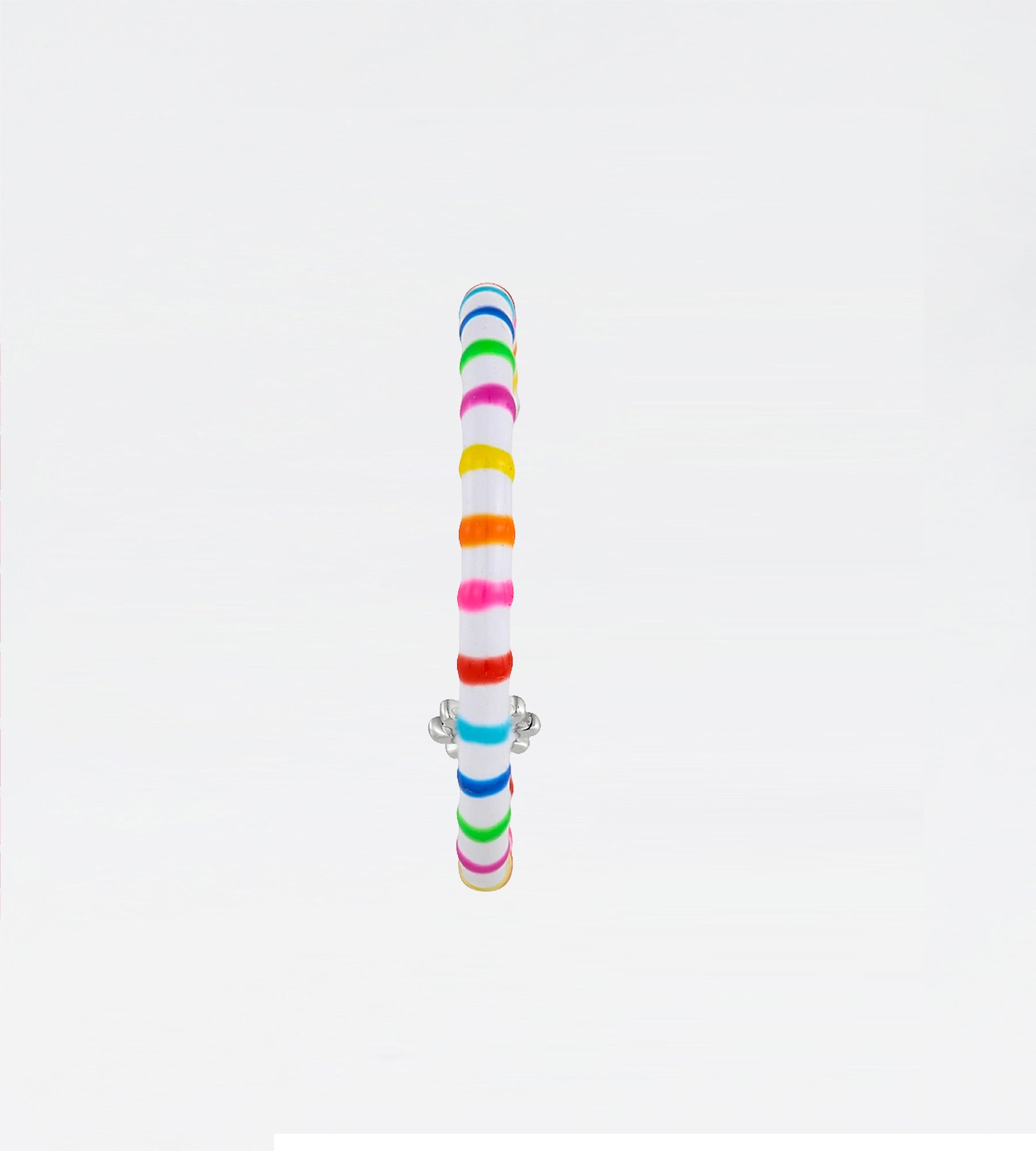 Multicolour Freehand Striped Hoop Earring | Enamel Sterling Silver (Single)