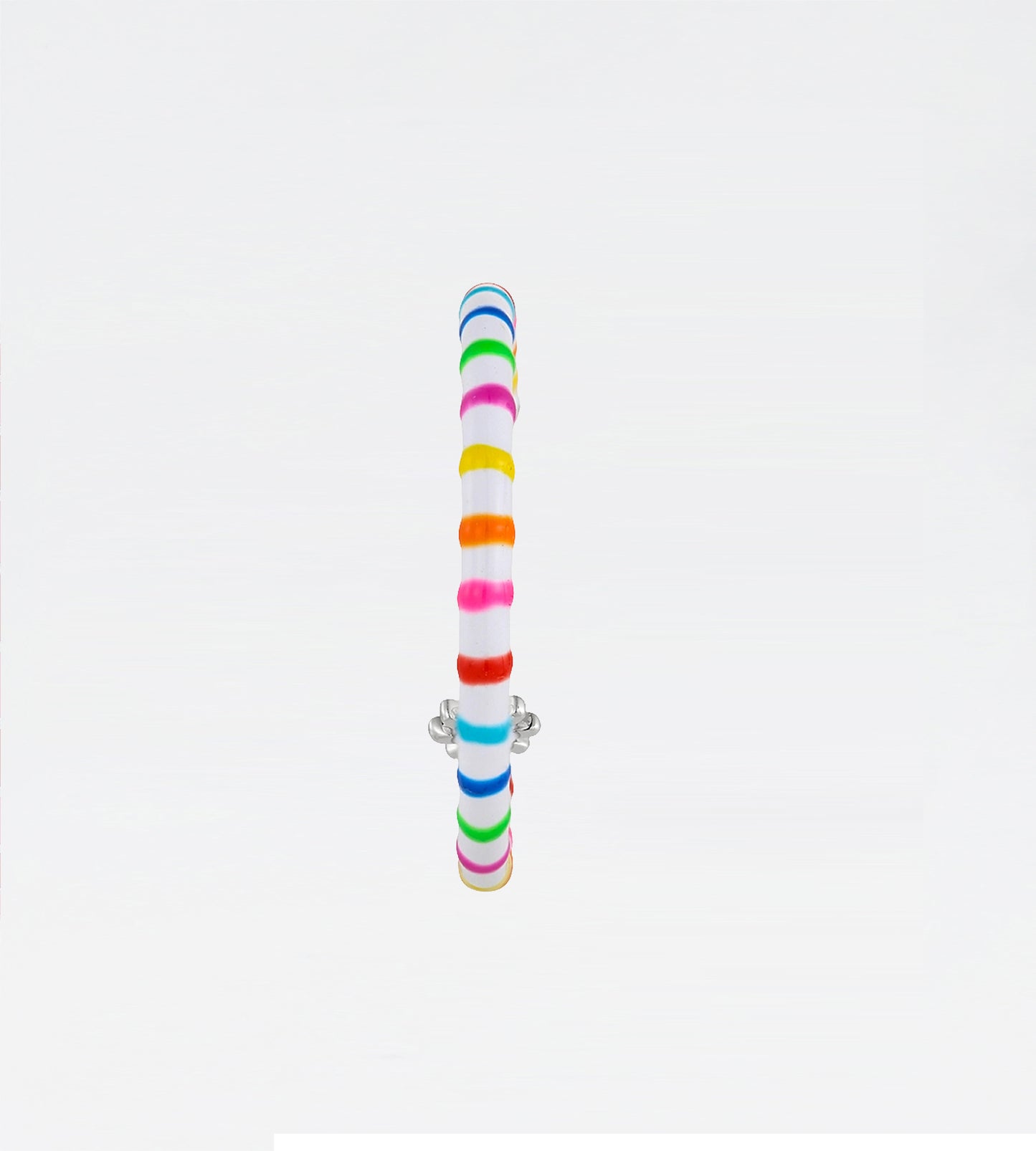 Multicolour Freehand Striped Hoop Earring | Enamel Sterling Silver (Single)